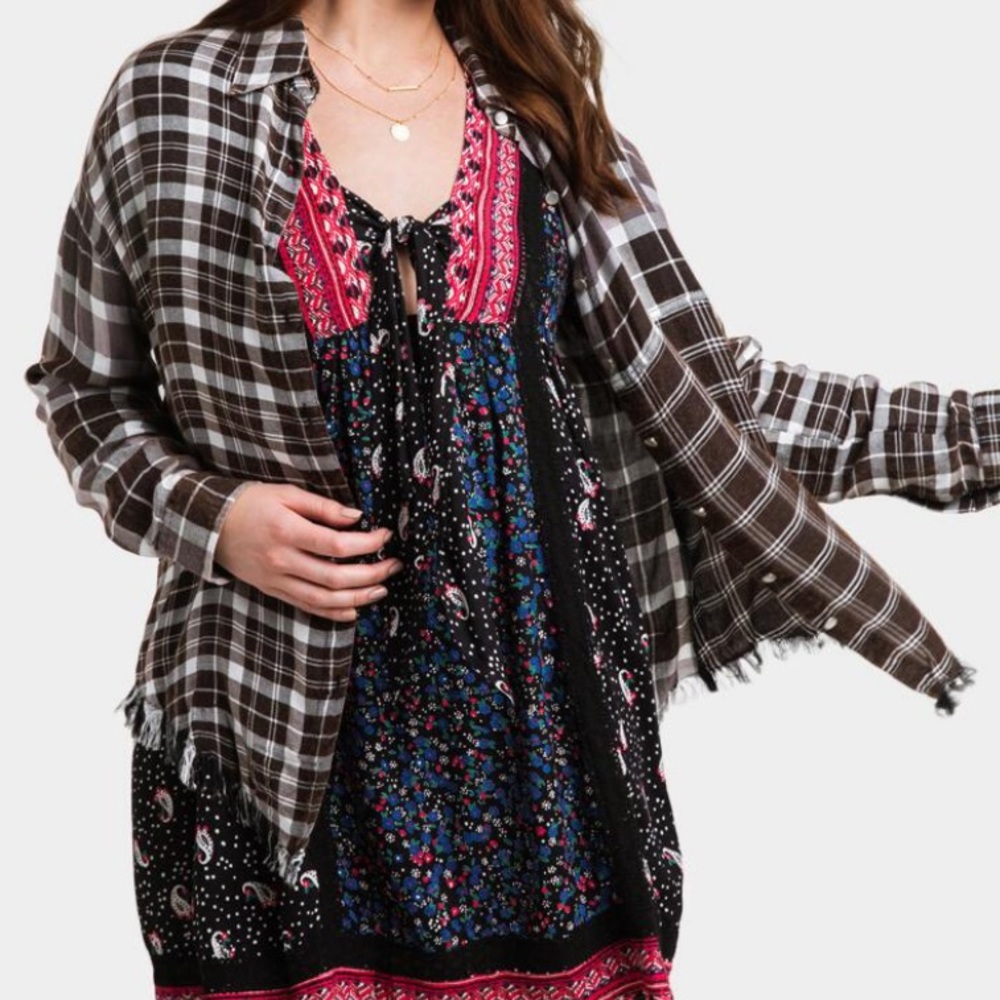 Francesca’s plaid top